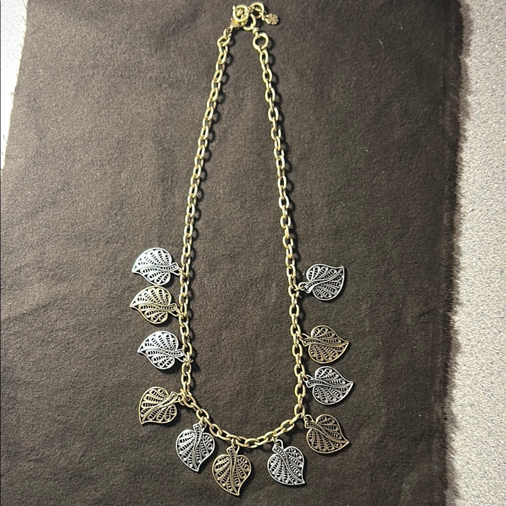 Gold and Silver Leaf Necklace
